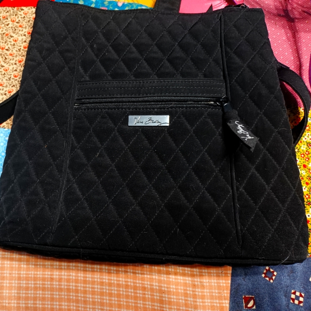 Vera Bradley Black Quilted Crossbody purse.